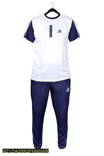 2 Pcs Men Jersey Plains Sweatshirt Track Suit 0