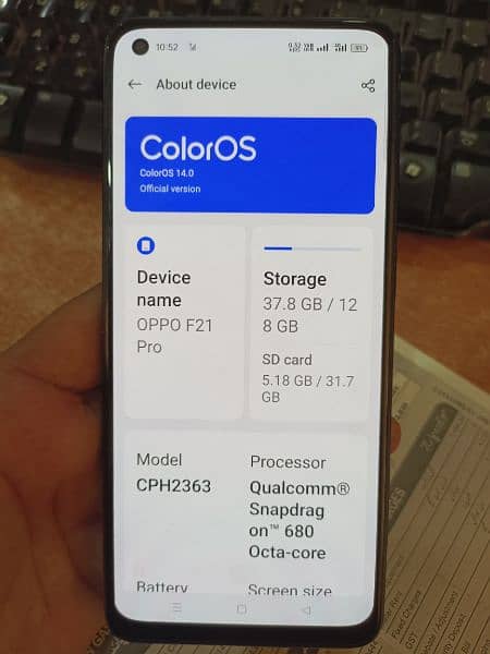 Oppo F21 Pro 6x128GB 7