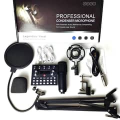 V10 BM-800 PODCAST CONDENSER MICROPHONE SET WITH LIVE SOUND CARD 0