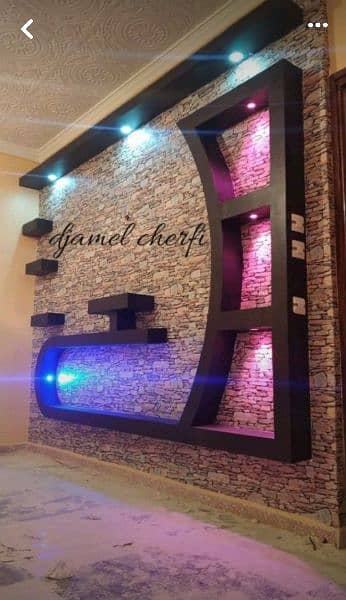 D wall ,LED Wall , TV lounge, office partition, kitchen cabinets 1