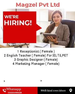 Receptionist Female Required