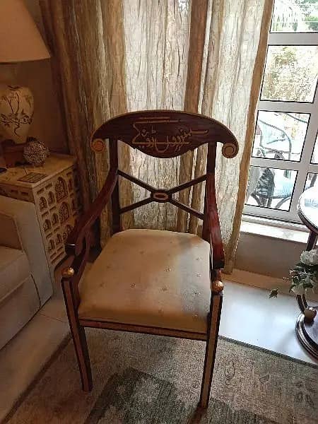 coffee chairs set/center table/wooden bed room chair sale from Lahore 3