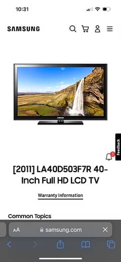 Samsung led 40 inch hd tv