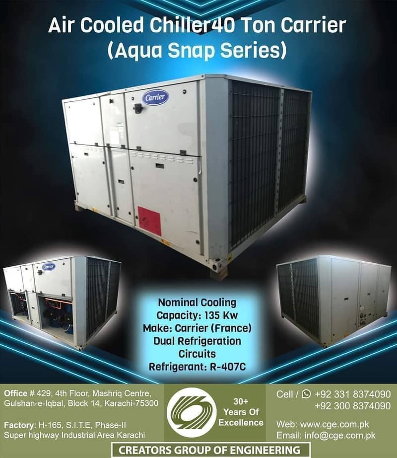 Air Cooled Liquid Chiller 40 Ton Carrier (Aqua Snap Series) 0