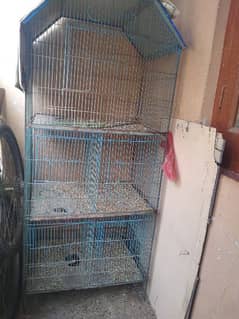 2 birds cages 3 portion and 5 portion (loha)