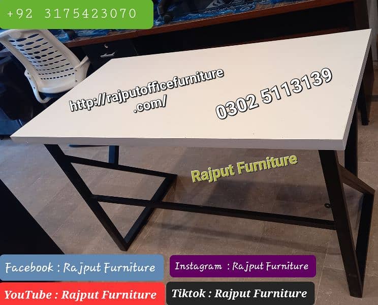 Computer and Study Table with Metal Base | Rajput office furniture 2