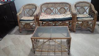 cane sofa set / 4 seater sofa set / cane sofa with Table set