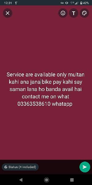 home service are available only multan 0