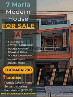 7 Marla Double Story Modern House For Sale In PGSHF