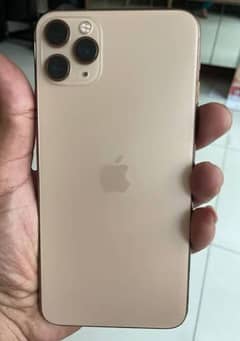 Iphone 11 Pro Max PTA Approve Gold Colour Dual SiM Mobile Face Id Okay