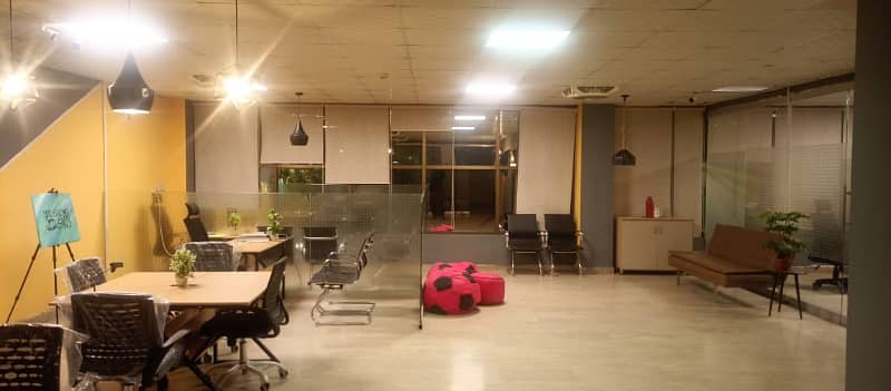 furnished Office for rent in gulberg for (Call center + Software house + Marketing office and other setup as you want) 2