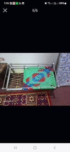 Kids Iron Chaarpaai/ Bed with Mattress