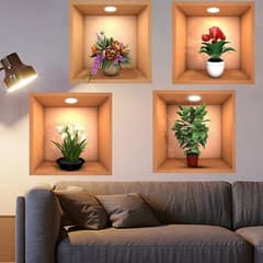 4 Pcs Wall Decor 3D Sticker Removable