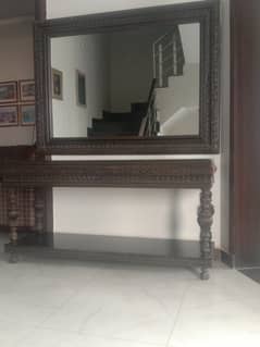 Console & Mirror |  Sheesham Wood | Mirror | Top Glass | console table