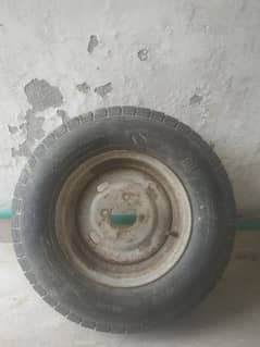 Raksha Ka tyre with rim for sale ha