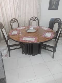 Dining Table Set Round with 6 Chairs