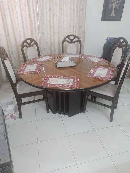 Dining Table Set Round with 6 Chairs 0