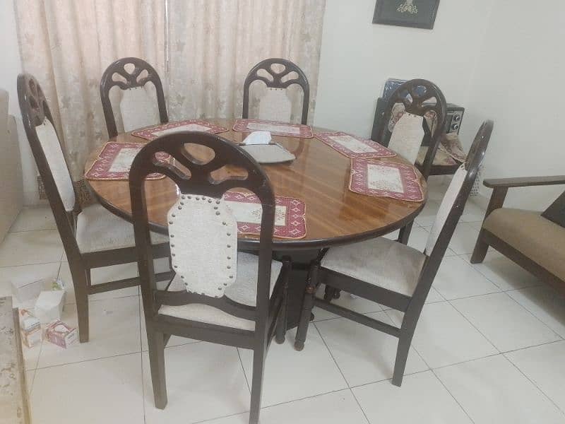 Dining Table Set Round with 6 Chairs 6