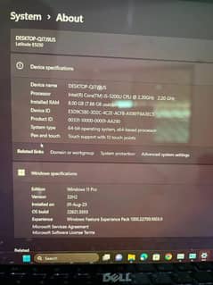 Urgent Sale Dell Laptop Urgent Sale 8 RAM  || 256 SSD