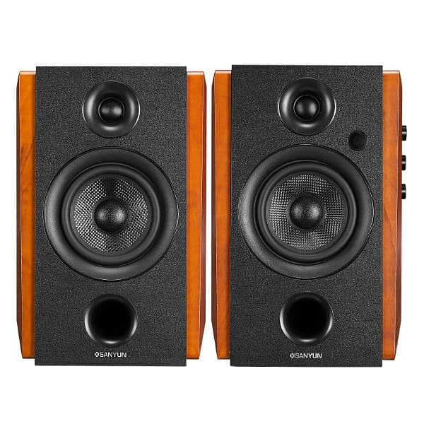 Sanyun SW228BT 80W Active Bookshelf Speakers – 4Inch Carbon Fiber 0