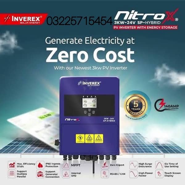 INVEREX NITROX SOLAR INVERTER PREMIUM MODLE AVAILABLE 0