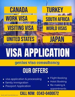 Canada, America UK  europe visitvisa work visa family visa,03430400072