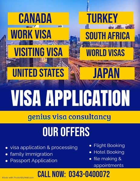 Canada, America UK  europe visitvisa work visa family visa,03430400072 0