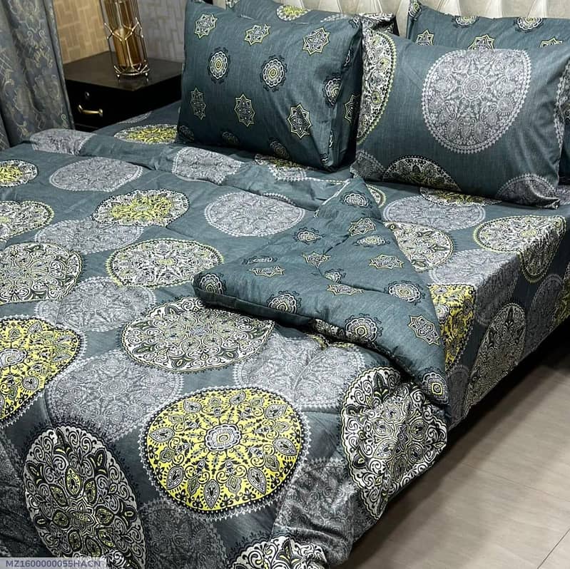 Double Bed 7 Pcs Mix Cotton Printed Comforter Set 1