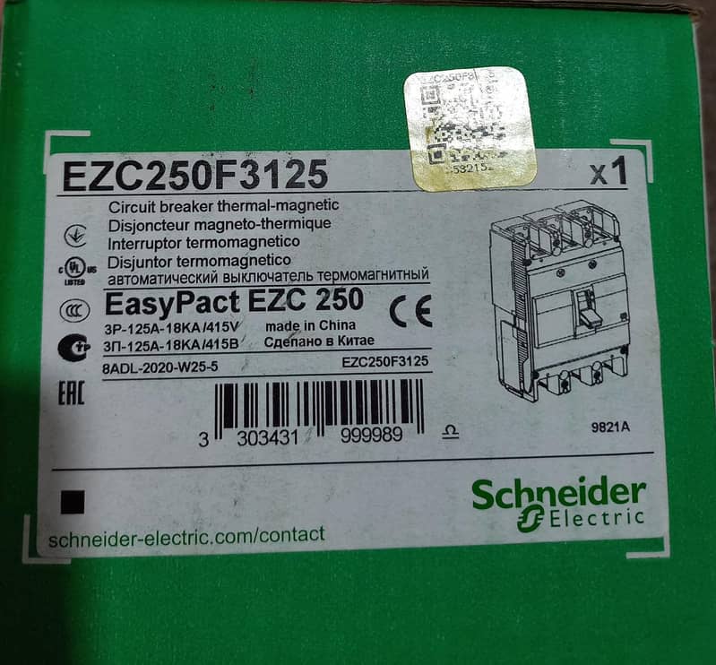 Schneider Breaker single pole 16/20/63/100 amp / MCCB 3 pole 125 amp 5