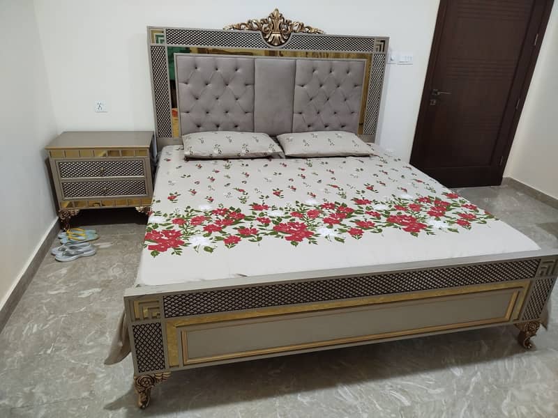 king size bed\double bed\wooden bed\Poshish bed\luxury bed/bed set 15