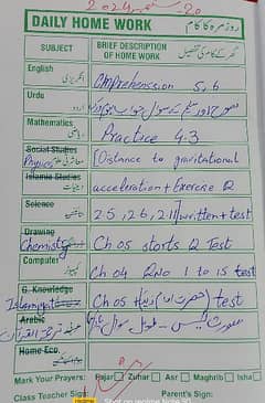 handwriting assignment work