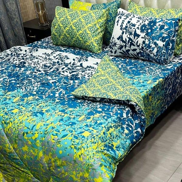 7 Pcs Mix Cotton Printed Comforter Set, Different Colors Available 3