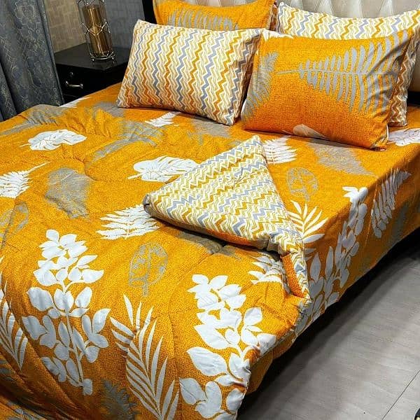 7 Pcs Mix Cotton Printed Comforter Set, Different Colors Available 4