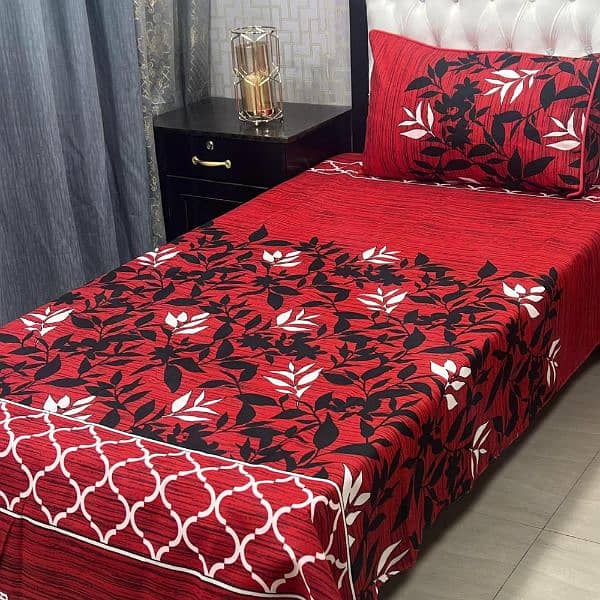 4 Pcs Crystal Cotton Printed Single Bedsheet 3