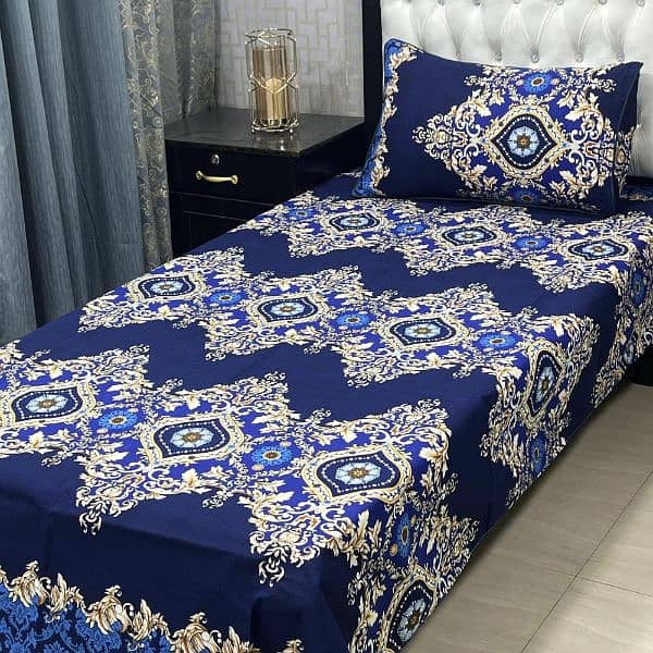 4 Pcs Crystal Cotton Printed Single Bedsheet 8