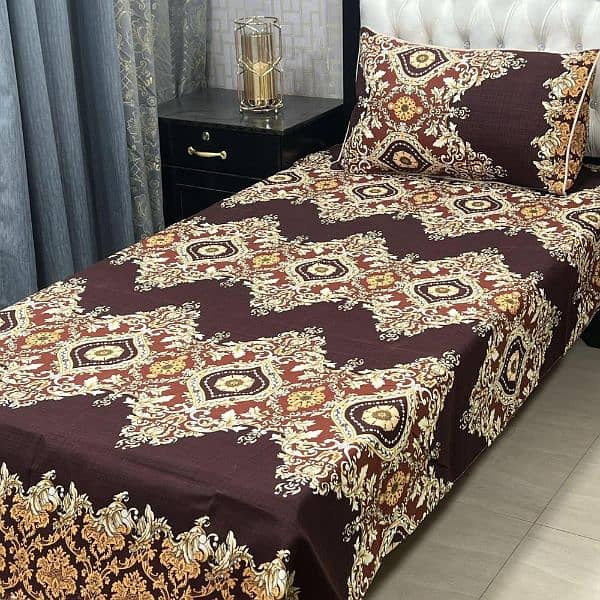 4 Pcs Crystal Cotton Printed Single Bedsheet 9