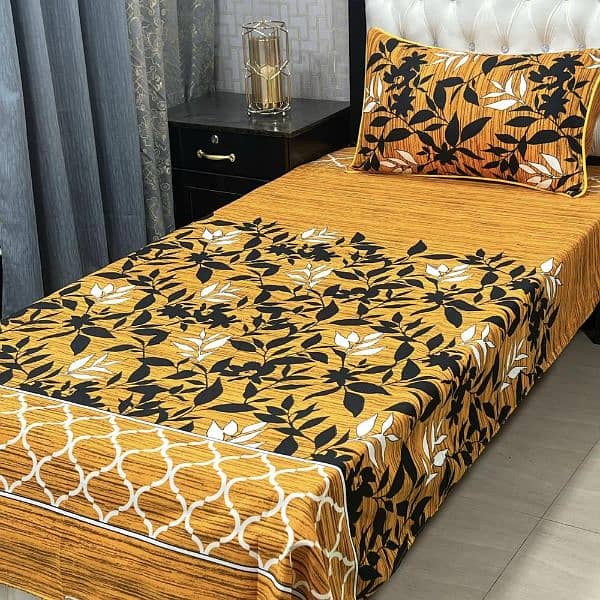 4 Pcs Crystal Cotton Printed Single Bedsheet 13