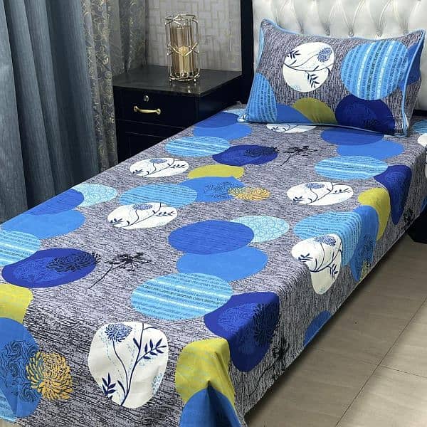 4 Pcs Crystal Cotton Printed Single Bedsheet 14