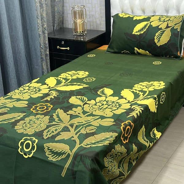 4 Pcs Crystal Cotton Printed Single Bedsheet 16