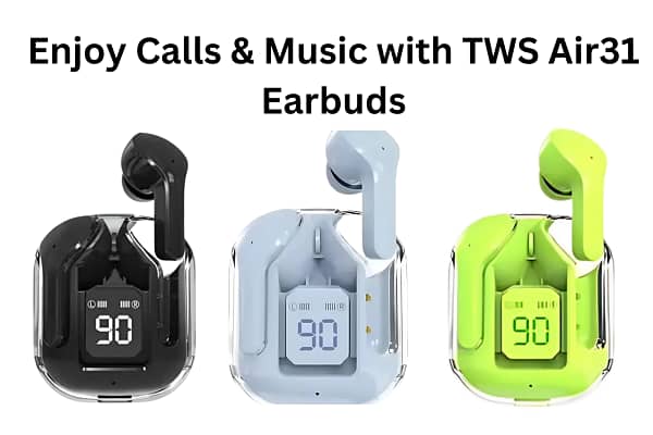 1 Pair of TWS Air31 earbuds with Blutooth 5.3 1