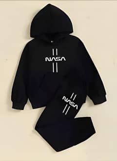 2 Pcs Boys Fleece Printed Hoodie tracksuit