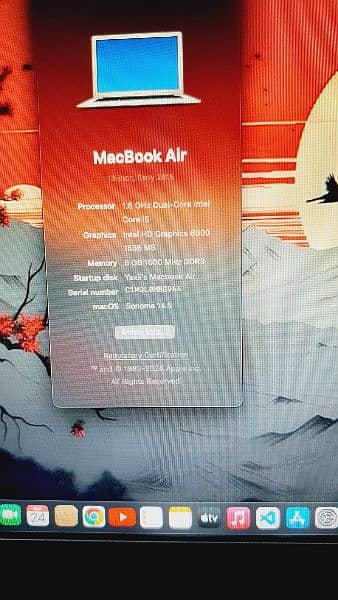 MacBook Air 2013 A1466 Model 8GB Ram And 256GB Ssd With Dual boot 12