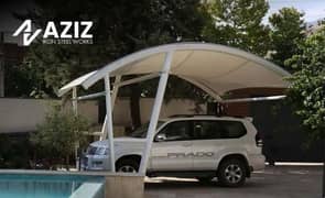 Heat Protection tensile fabric: car parking shade