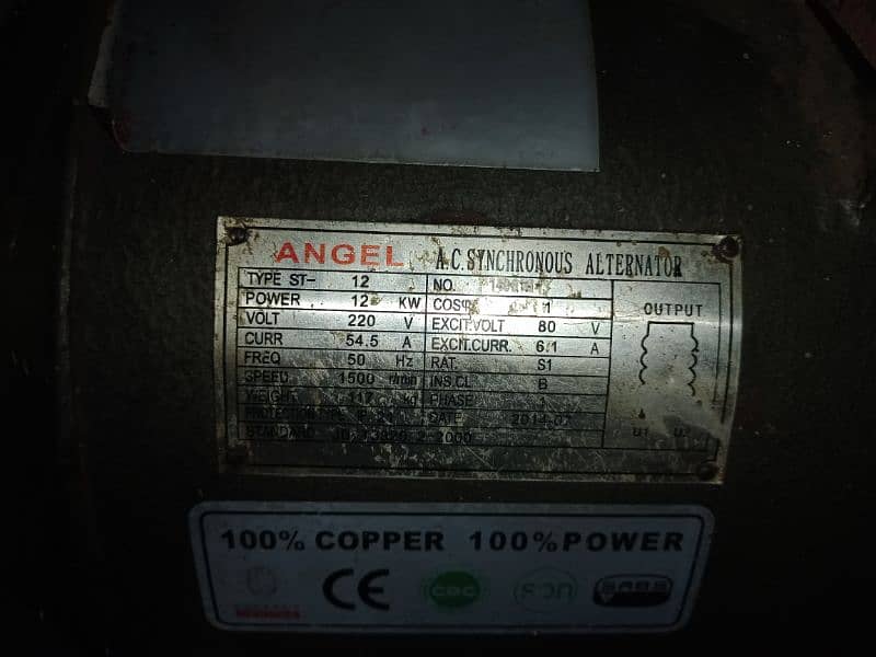 15kva generator 15hrs used 5