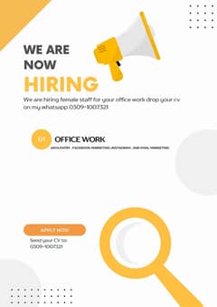 Need Female Staff for office work Computer base Work