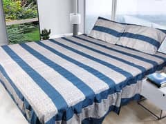 3 Pcs Cotton Sotton Patchwork Double Bed sheet With Free Home delivery