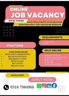 Online Job/Full-Time/Part Time/Home Base Job, Boys and Girls Apply No