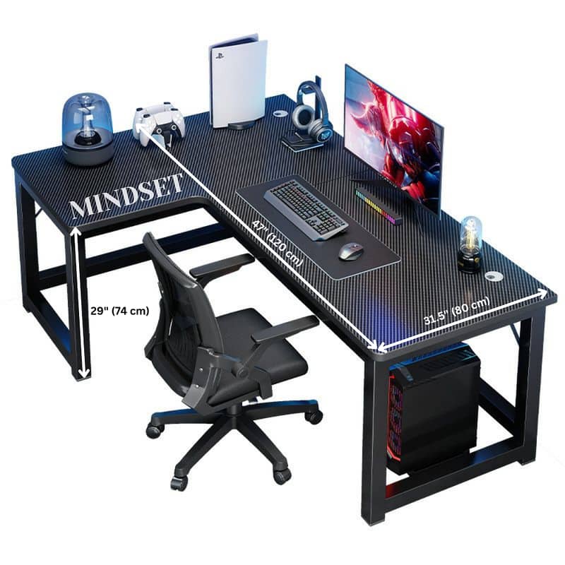 Gaming Desk, L-Shape Wooden Computer Desks, Solid wood study & office 4