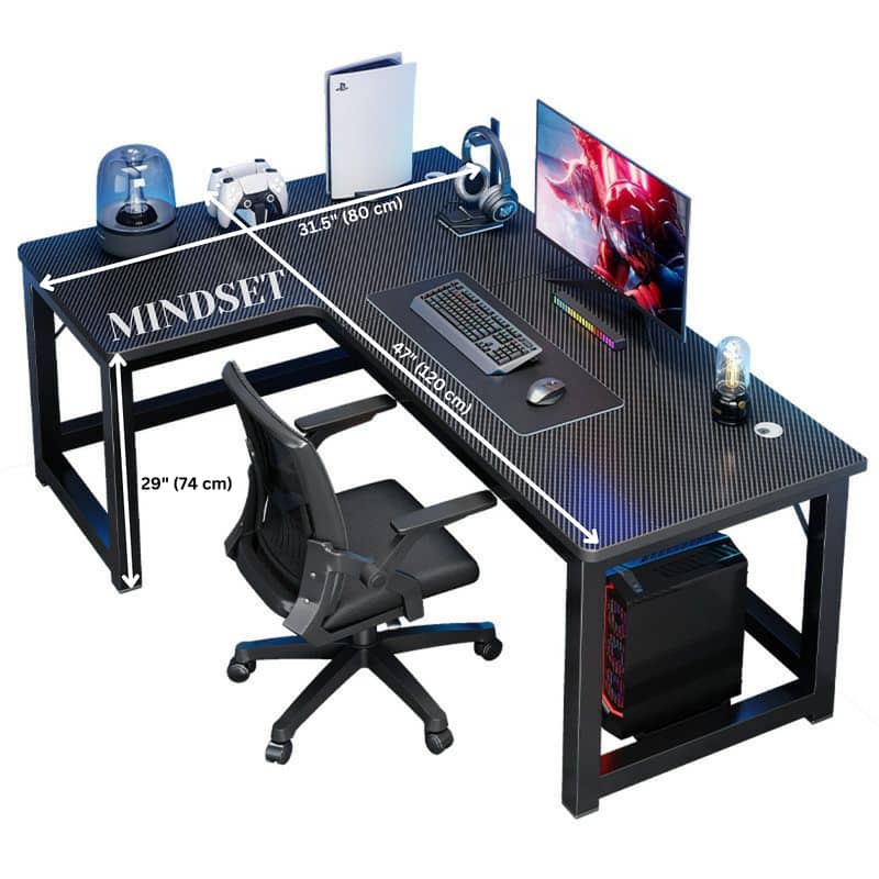 Gaming Desk, L-Shape Wooden Computer Desks, Solid wood study & office 5