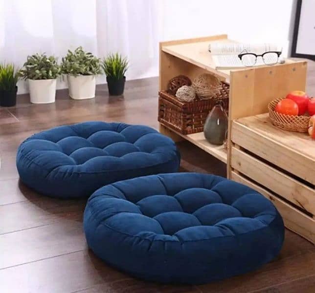 2 PCs velvet floor cushions | Floor Cushions Delivery Available 1